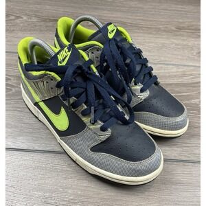 Nike Kids Low-Top Sneakers Navy and Lime Green